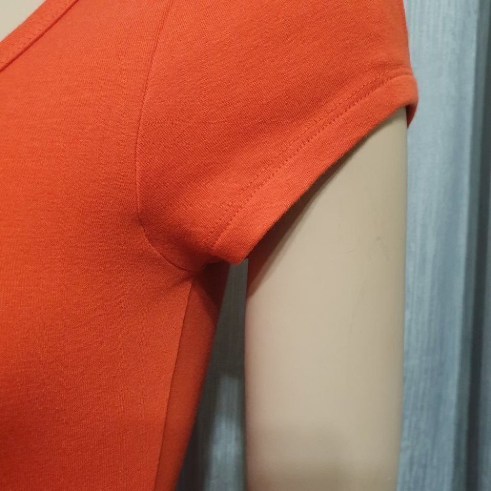 KOOKAI Size 1 (AU 10/12) Orange Top Round Neck Cap Sleeves NWOT - Picture 6 of 12
